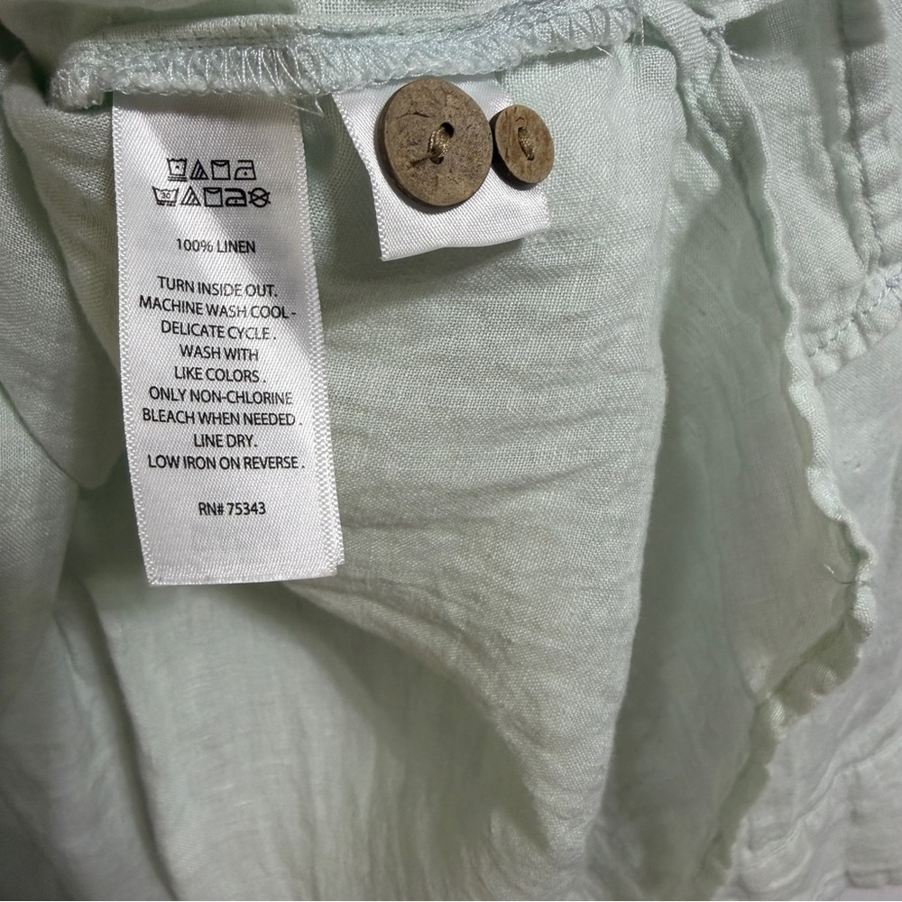 Sigurd Olsen mint green beach linen long rolled sleeve top size 3X - Picture 5 of 6